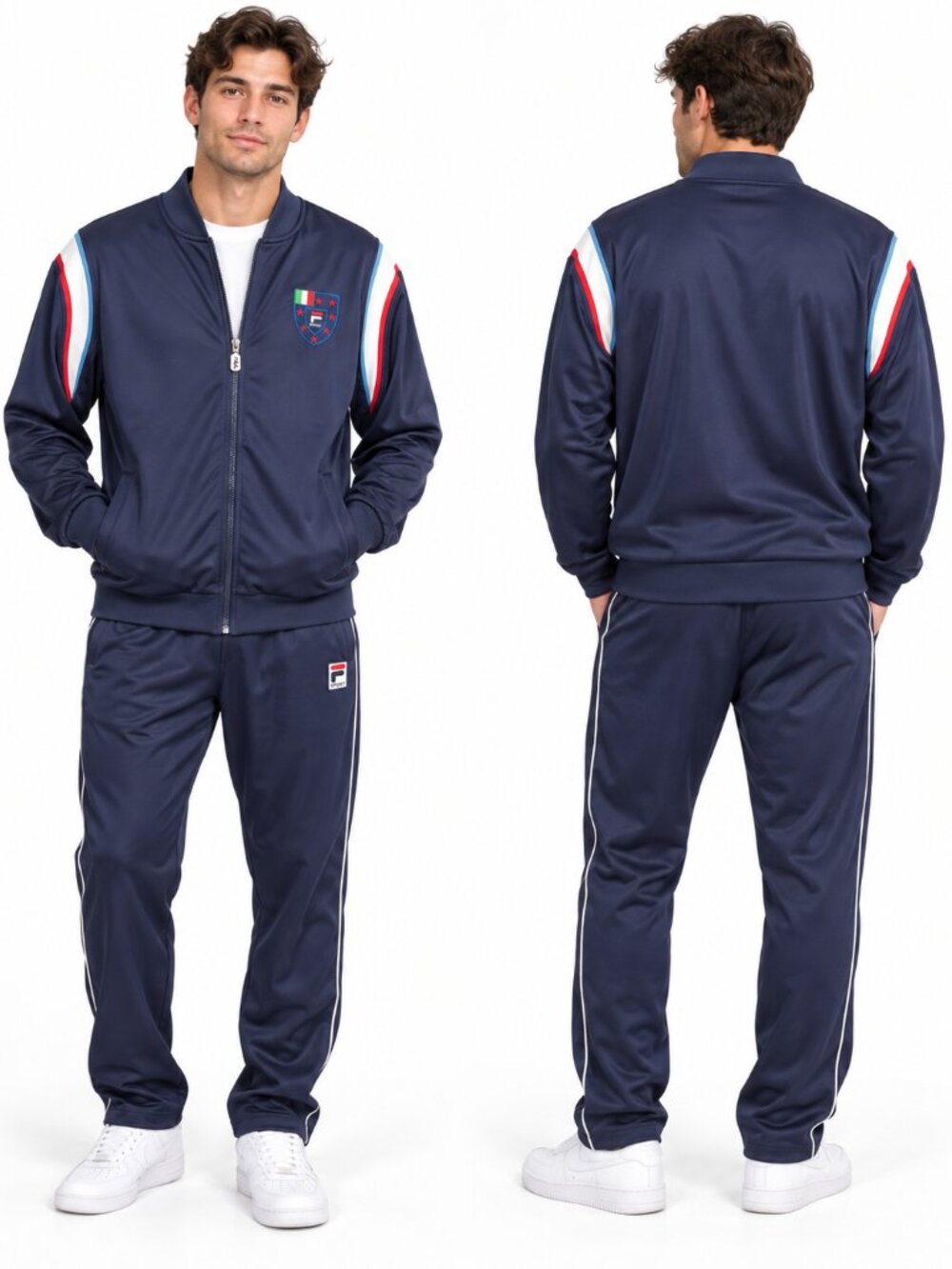 FILA Sport Retro Navy Tracksuit Set XL Y2K Streetwear Italian Crest